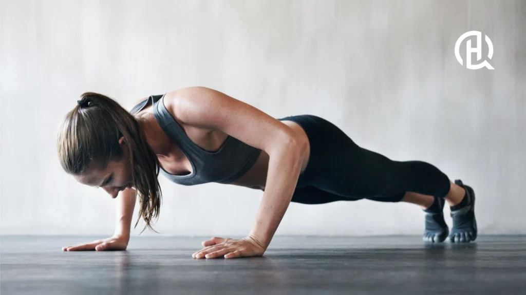 Girl in gray sando doing Push-ups