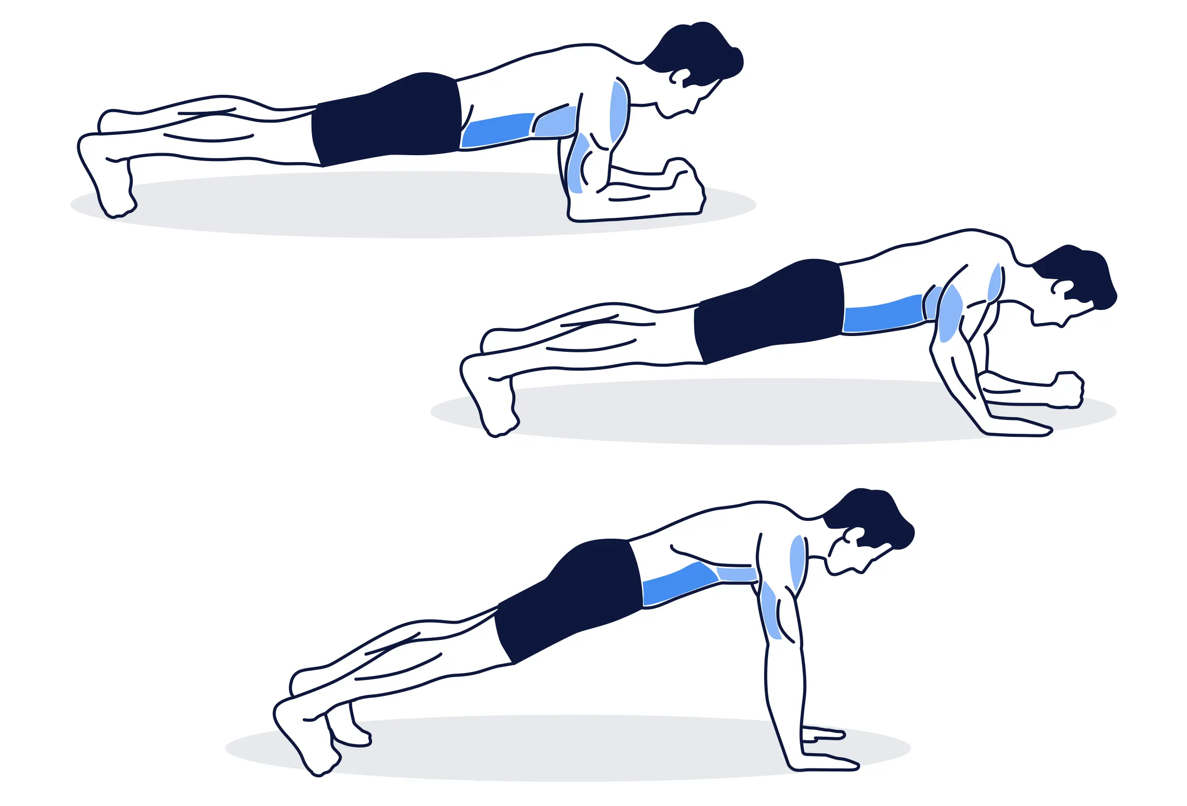 Man showing how to do Plank Get Ups