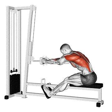 A man doing Seated Cable Row