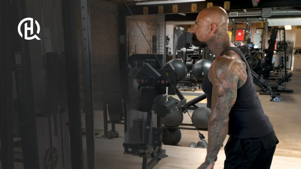 A man training his arms.