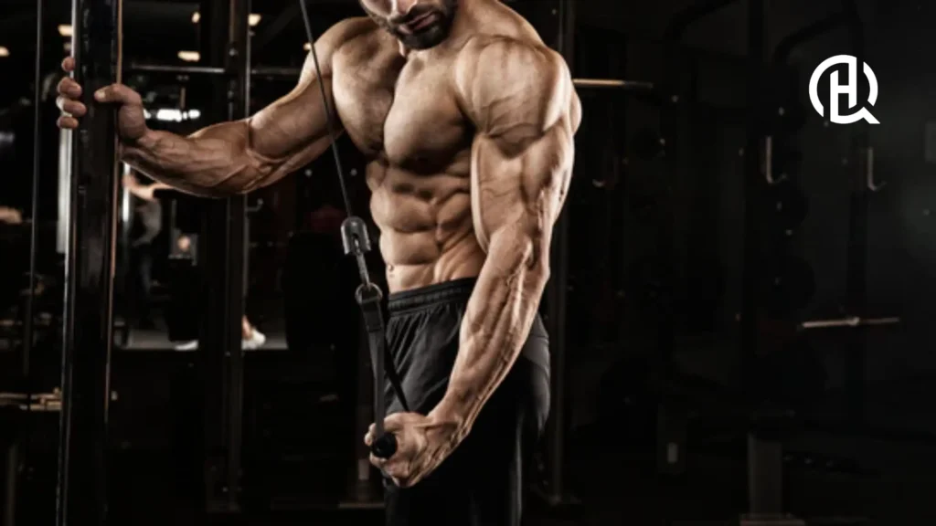 A person showing single arm tricep extension