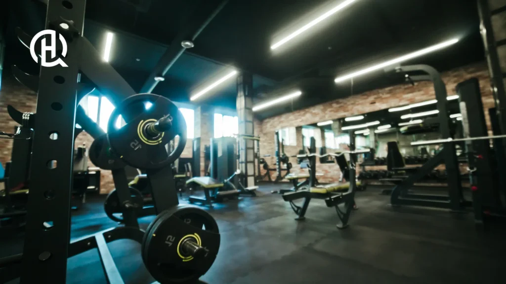 Image of a clean and dark gym.