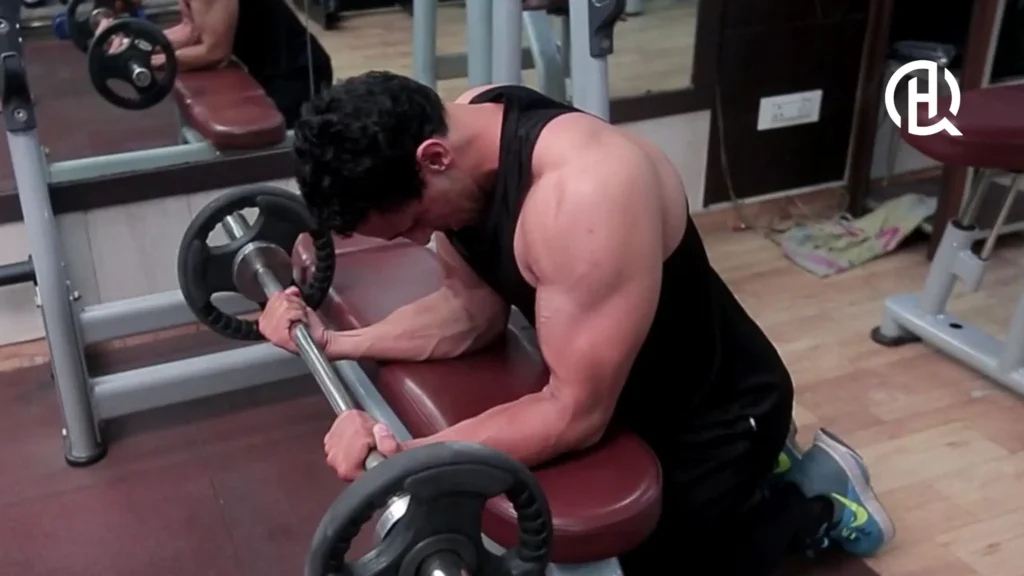 A man training forearms.