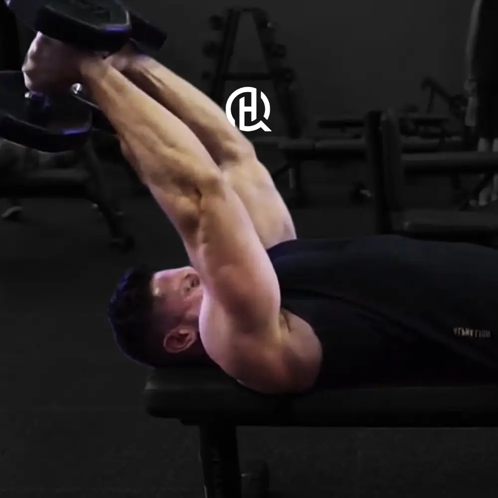 Man doing Lying Dumbbell Triceps Extension