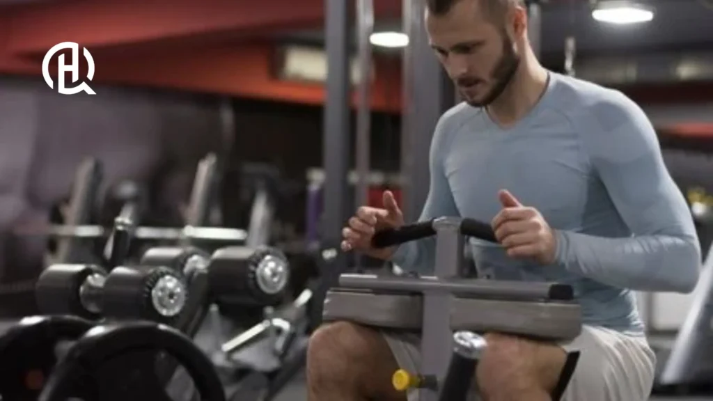 man doing Seated Calf Raises