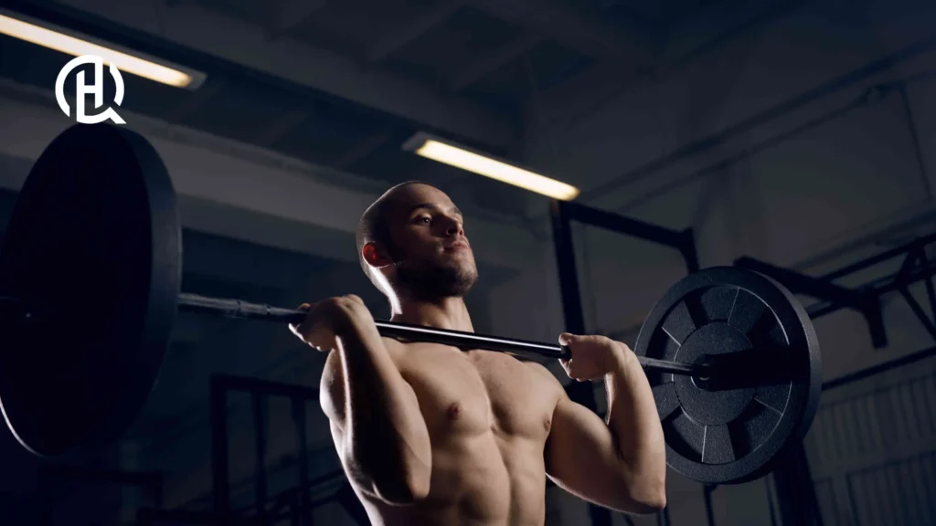 A person doing a push press