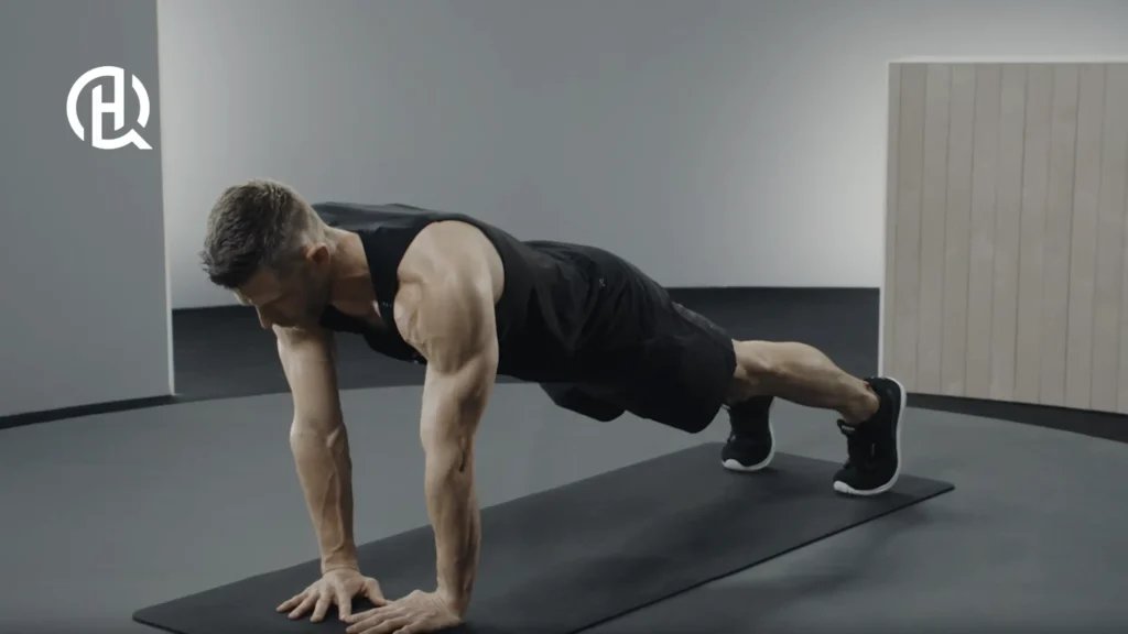 A person doing a variation of pushup